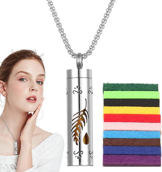 Fragrance Necklace,Oil Diffuser Necklace, Stainless Steel Perfume Necklace,