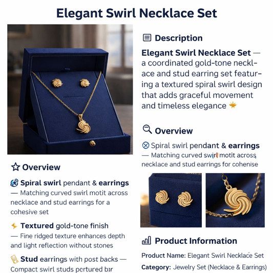 Elegant Swirl Necklace Set