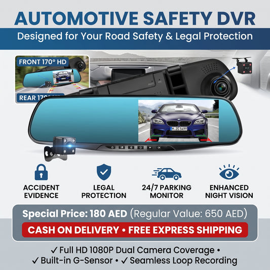 Vehicle Blackbox DVR – Dual Lens 1080P Full HD Smart Dash Cam with 4.5" Screen, Night Vision & 24/7 Parking Monitor
