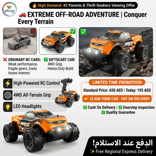 RC Climbing Car 4WD: Extreme Off-Road Remote Control Monster Truck with LED Lights