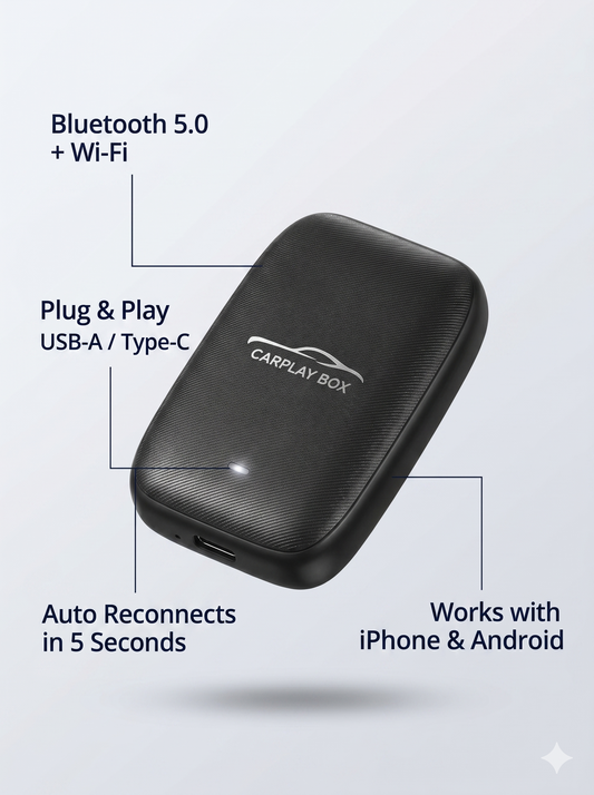 CarPlay Box – محول CarPlay ذكي لاسلكي لأجهزة iPhone و Android | توصيل وتشغيل