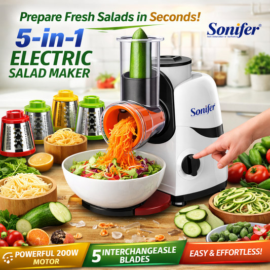 Sonifer - 5-in-1 Electric Salad Maker © Ⓢ 30 Days Replacement Warranty